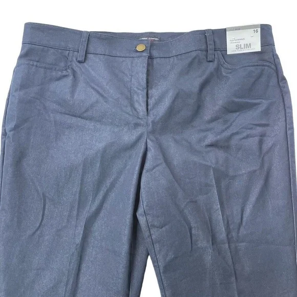 New York & Co Pants‎ Womens Size 16 Navy Mid Rise Crop Slim - Picture 3 of 8